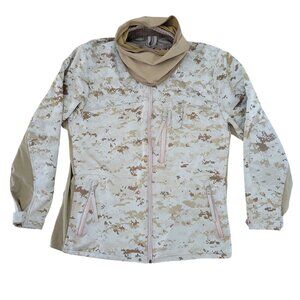 USMC Desert MARPAT Digital Camo Softshell Combat Jacket M Built in Facemask